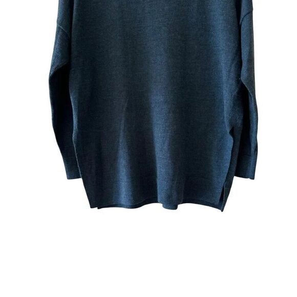 Eileen Fisher Crewneck Navy Green Blue Merino Wool Sweater  SZ SP #2292 - Picture 5 of 13